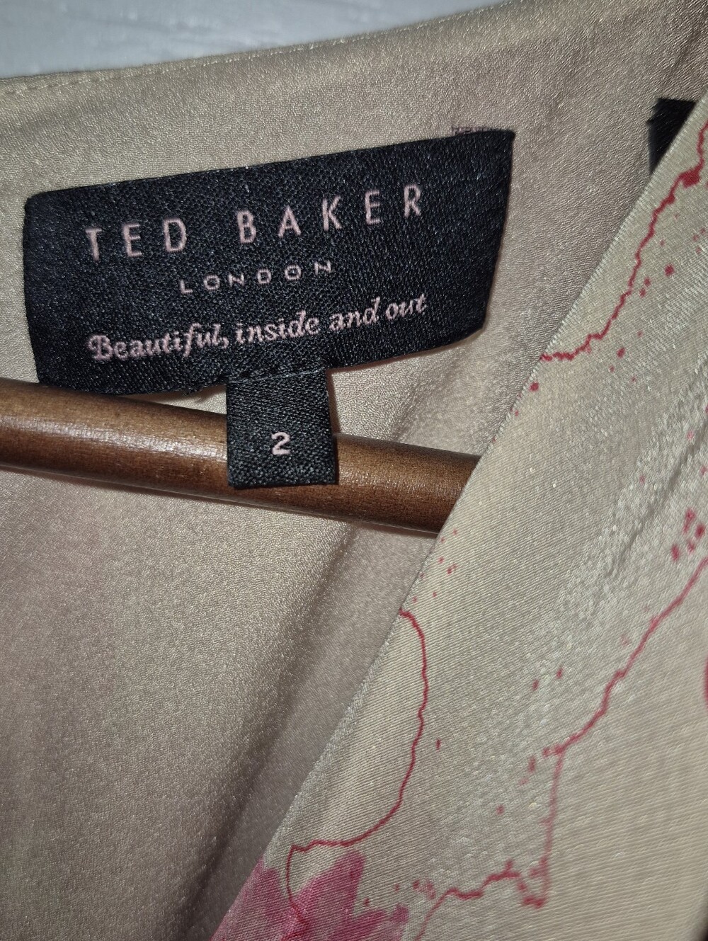 Ted Baker Dega Floral Roses Red Pink Dress - Picture 10 of 15